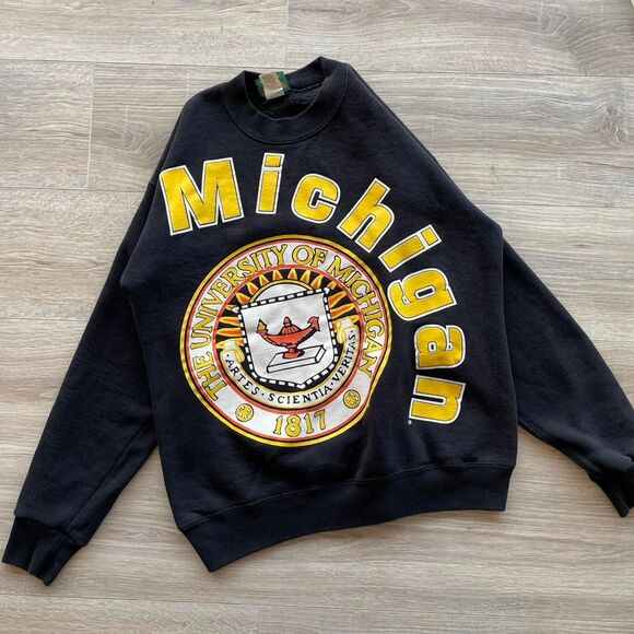 Home Team Advantage Other - Vintage 90's University of Michigan Sweatshirt Unisex Medium Streetwear RARE Lad